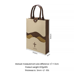 Low Price Durable Large Capacity <b>Foldable</b> Felt Cover Compact Protective Church Bible <b>Bag</b> Polyester Lining Customizable Unisex - Product Image 3