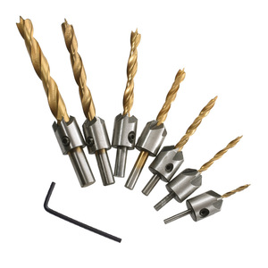 Jeu de 7 forets fraises à chanfreiner en titane, outil de chanfreinage de précision pour le travail du bois à trois pointes, pour le commerce transfrontalier - Product Image 3