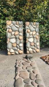 Bên ngoài ốp nhân tạo Polyurethane PU sông đá tường Bảng điều khiển Veneer Cobble & trắng Pebble Đá Ngoài Trời ứng dụng - Product Image 2