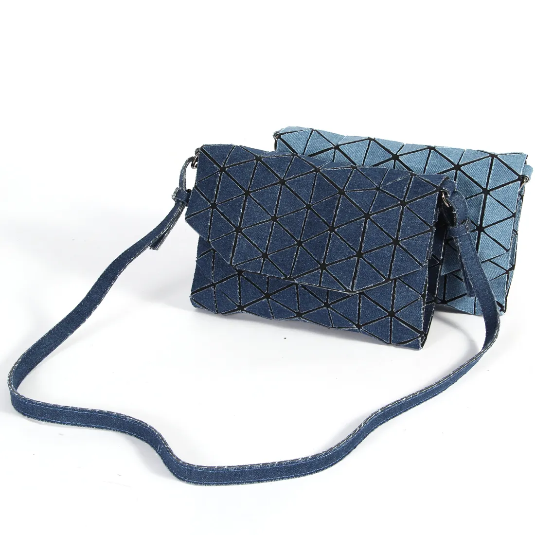 Tas amplop denim geometris tas clutch kain denim tas pesan kain koboi dompet kain jeans