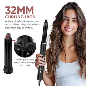 Sèche-cheveux de haute qualité Salon 7 en 1 Airstyler avec fer à friser automatique gauche et droite Brosse lissante Styler à air chaud Utilisation à domicile - Product Image 2