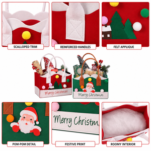 Bolso <span class=keywords><strong>de</strong></span> fieltro personalizado OEM ODM, duradero, con diseño <span class=keywords><strong>de</strong></span> Papá Noel, portátil, para guardar dulces <span class=keywords><strong>de</strong></span> Navidad, bolso <span class=keywords><strong>de</strong></span> regalo <span class=keywords><strong>de</strong></span> fieltro - Product Image 4