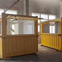 Magasin pop-up préfabriqué sur mesure, mini-bar en conteneur maritime de 10 pieds avec terrasse sur le toit