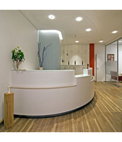 Conception de logo d'entreprise sur mesure, surface solide CORIANS, bureau d'accueil commercial écologique, 200 couleurs, garantie de 10 ans pour les hôtels