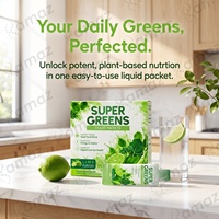 Complément Liquide Super Greens 10ml Sachets Mélange de Kale, Spiruline et Herbe de Blé OEM ODM Formule Personnalisée Fournisseur en Gros Fabricant