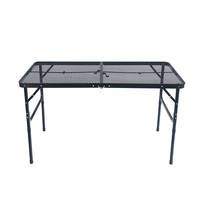 Table de barbecue en maille de fer, imperméable, durable, pour extérieur, cour, plage, camping, pliable, hauteur réglable, mobilier portable