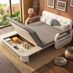 Sofá <span class=keywords><strong>Cama</strong></span> <span class=keywords><strong>Modular</strong></span> Plegable Moderno con Almacenamiento Estructura de Metal y Tapizado de Tela para Sala de Estar o Dormitorio - Product Image 3