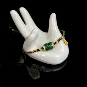 Bracelet en jadéite birmane naturelle de qualité A, bracelet cylindrique en jade de haute qualité, <span class=keywords><strong>bijoux</strong></span> en jadéite birmane pour femmes (avec certificat) - Product Image 5
