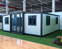 Maison conteneur extensible en acier galvanisé épaissi, pliable à double aile, préfabriquée, espace de vie portable, installation rapide