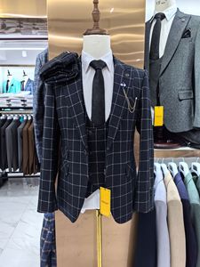 Full Men's Suit <strong>Wedding</strong> 3 Piece Set <strong>for</strong> Men 2024 Slim <strong>Jacket</strong> Blazers Coat Trousers Formal Single - Product Image 2
