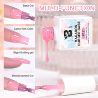 BOZLIN Gel de base en caoutchouc Macaron haute pigmentation 24 couleurs, vernis à ongles personnalisé, gel de base en caoutchouc à marque privée, flacon de 10 ml