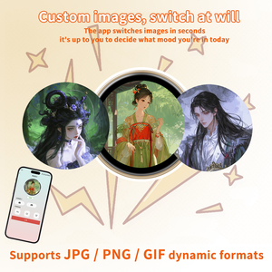 Badge électronique portable à écran tactile IPS, personnalisable avec photo, avatar, pour fans, professionnels, affichage dynamique <span class=keywords><strong>JPG</strong></span>/<span class=keywords><strong>PNG</strong></span>/GIF, vente chaude 2025 - Product Image 4