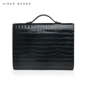 Hiram Beron イタリア製 ラップトップ ポートフォリオ バッグ デザイナー ブリーフケース メンズ レザー 卸売・OEM対応 - Product Image 2