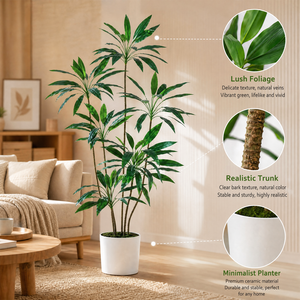 Realistischer, umweltfreundlicher, hochwertiger künstlicher Cordyline-Baum, Kunststoff-Topfpflanze für Innendekoration, Landschaftsgestaltung und Bürodekoration - Product Image 3