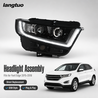Ensemble de phares LED modifiés haute performance avec feux de jour (DRL) et lentille de projecteur pour Ford Edge 2015-2018