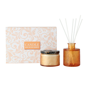 Fundag <b>Reed</b> <b>Diffuser</b> Set Embossed Glass Bottle Classic Retro Natural Fragrance Gift Box - Product Image 5