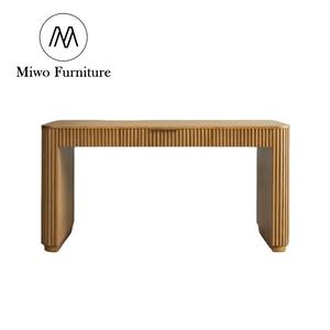 Table de bureau moderne et contemporaine Mobilier de bureau pour ordinateur Bureau d'étude avec tiroirs et rangement en bois naturel Secrétaire à rainure - Product Image 1