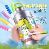 Bouteille d'eau en acier inoxydable licorne 500ml capacité diamant autocollant bricolage artisanat bouteille d'eau dessin jouets pour les écoliers