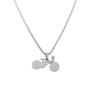 Yunnique – collier avec pendentif en forme de vélo en acier inoxydable pour hommes, design géométrique rétro, cadeau 120135 - Product Image 2
