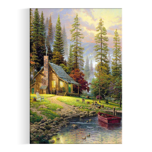Pintura <span class=keywords><strong>de</strong></span> paisaje <span class=keywords><strong>de</strong></span> estilo chino <span class=keywords><strong>de</strong></span> alta calidad, estilo moderno y sencillo, pinturas al óleo <span class=keywords><strong>de</strong></span> paisaje <span class=keywords><strong>de</strong></span> pueblo grande - Product Image 1