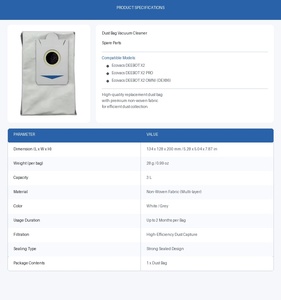 <span class=keywords><strong>Accessoires</strong></span> pour aspirateur <span class=keywords><strong>Ecovacs</strong></span> <span class=keywords><strong>Deebot</strong></span> T8 <span class=keywords><strong>T9</strong></span> : Sac à poussière, filtre HEPA, batterie de remplacement, pièces en plastique pour appareils électroménagers - Product Image 3