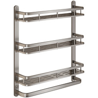 Étagère de salle de bain murale 3 niveaux en aluminium spatial de luxe léger, sans perçage, pour rangement de douche, 40/50/60cm, revêtement poudré