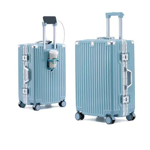 Custom Atacado ABS PC Bagagem Mala Hard Case Mulheres Viagem Trolley Bags ABS Mala Bagagem Set