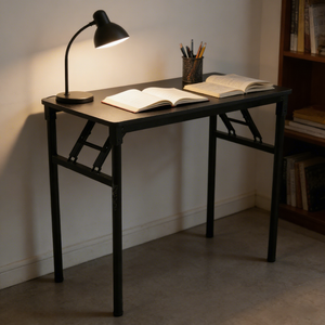Table rectangulaire longue pliable et portable Yuantu en panneau de densité, idéale pour l'étude, le jeu, facile à transporter, pour la maison ou la <span class=keywords><strong>location</strong></span>. - Product Image 2