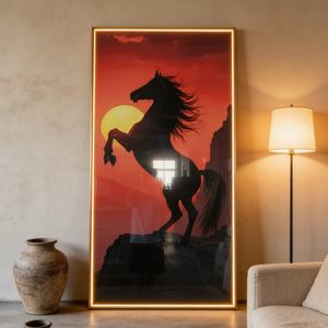 Decoración de Lujo, Impresión HD en Lienzo, Pintura de Caballos, Animales, Cristal, Porcelana, Decoración del Hogar, Mural LED, Venta al por Mayor, Personalizado - Product Image 6