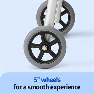 MSMTブランドの高齢者用折りたたみ式ウォーカー & ローラー5 \ "ホイールクロスバー障害者用折りたたみ式アルミニウム - Product Image 5