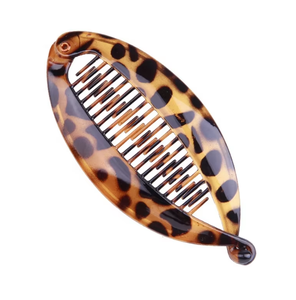 PL grand poisson en forme de 14cm pince à banane poignée de cheveux tortue noir pince en épingle à cheveux queue de cheval peigne bouclé griffe de cheveux pour cheveux épais Ac - Product Image 4