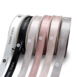 <span class=keywords><strong>Cinta</strong></span> de Raso de Poliéster Estampada con Logotipo Personalizado de Super Calidad <span class=keywords><strong>para</strong></span> Envoltura de Regalos y Decoración de Bodas - Product Image 2