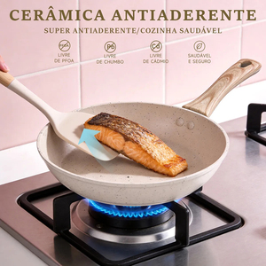 High Quality Ceramic Coated Pot <b>Pan</b> Silicone Glass Lids Soft Touch Handle Non Stick 15 Piece Forged Aluminium Cookware Set - Product Image 6