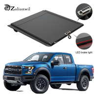 Couverture de benne rétractable manuelle Zolionwil avec frein et éclairage LED pour Ford F-150 Ranger T9 2018-2022 5,5 pieds