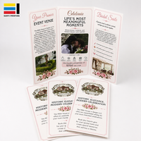 Impression de brochures pliées personnalisées, dépliant promotionnel floral vintage pour lieux de mariage