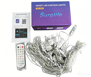 Luci a tenda RGB intelligenti 400 <span class=keywords><strong>LED</strong></span> <span class=keywords><strong>con</strong></span> controllo tramite app, luci a stringa USB per finestra della camera da letto, feste, matrimoni, decorazioni per festival - Product Image 6