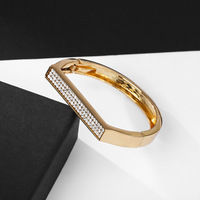 Bracelet ouvert en alliage de zinc incrusté, tendance pour femme - Nouveauté très prisée