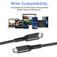 Cable de Carga Rápida USB 2.0 PD de 60 W, Tipo C a C, Cable de Datos de 3 A