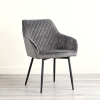 Chaise de salle à manger moderne en cuir avec structure en fer, chaise de cuisine rembourrée, siège de restaurant style ferme, mobilier de maison