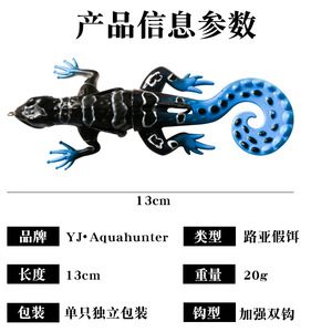 Lizard Lure Angry Gecko <b>Floating</b> Frog 3-Hook Soft Bait 13cm 20g Surface Topwater Bass <b>Fishing</b> Lure - Product Image 5