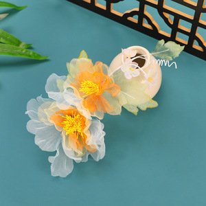 Accessoires pour cheveux de style ancien, pinces à cheveux à effet dégradé, coiffes à fleurs en soie, accessoires Hanfu, style traditionnel chinois - Product Image 3
