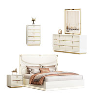 Ensemble de mobilier de chambre à coucher moderne de luxe OEM en gros, suite de chambre double king size avec rangement pour hôtel et maison