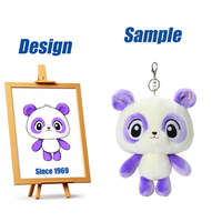 Shengye Chine Jouet Fournisseur Haute Qualité Super Doux Violet Panda En Peluche Porte-clés Mini Porte-clés Poupée Animal En Peluche Porte-clés Jouet