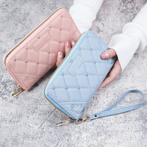 RTS Bulk Mixed Order New <b>Long</b> Clutch Bag Embroidered Vintage Zipper Leather Women Clutch <b>Wallet</b> for Large Capacity Coin PU - Product Image 2
