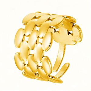 Anillos de Joyería Punk al por Mayor, Anillos de Acero Inoxidable Chapados en Oro Resistentes al Deslustre para Mujer, Anillos de Cadena de Moda - Product Image 4