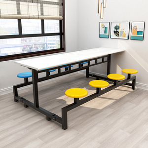 Nhà máy tùy chỉnh hiện đại thân thiện với môi trường trường căng tin bàn ăn và băng ghế dự bị Thiết lập với bền <span class=keywords><strong>MDF</strong></span> khung - Product Image 5