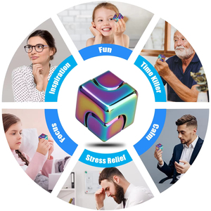 Metal Square <strong>Fidget</strong> <strong>Spinner</strong> Antistress EDC Fingertip Toys Stress Relief Hand Magnetic Spinning Top Anti-Anxiety Spiner Kids Toys