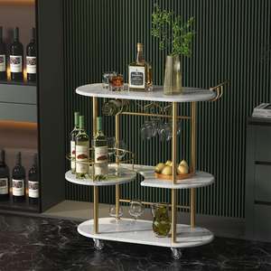 Vente en gros de chariots de services hôteliers Chariot de bar en métal pour boissons alcoolisées Chariots de cuisine mobiles Chariots de bar pour le service - Product Image 3