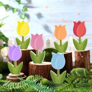 ถาดไม้แกะสลักลายดอกทิวลิปสำหรับตกแต่งวันแม่ สไตล์บ้านไร่ ขายส่ง - Product Image 1
