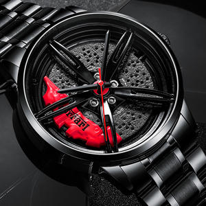 Reloj de cuarzo de acero inoxidable para Hombre, cronógrafo con esfera giratoria, diseño de ruedas de coche, Hub, resistente al agua, nuevo, 2022 - Product Image 2